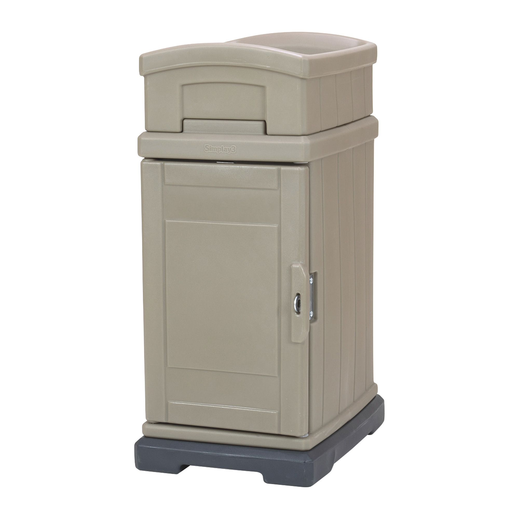 Simplay3 Hideaway Delivery and Storage Box with Planter - Sandstone, Lockable, 24in. x 18in. x 39in., Model# 418050-01